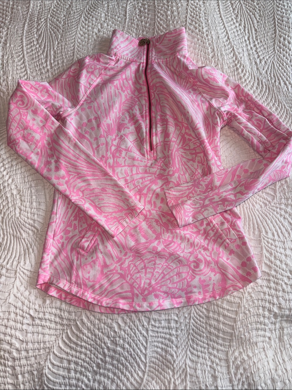 Lilly Pulitzer Pink Patterned Half-Zip Pullover